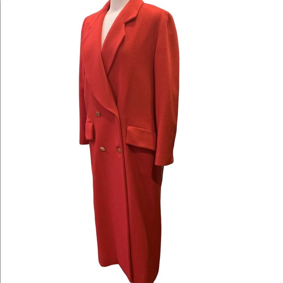 Wacs Works VTG Long Red Vintage Coat Jacket Long Length  M Medium USA - Picture 3 of 14